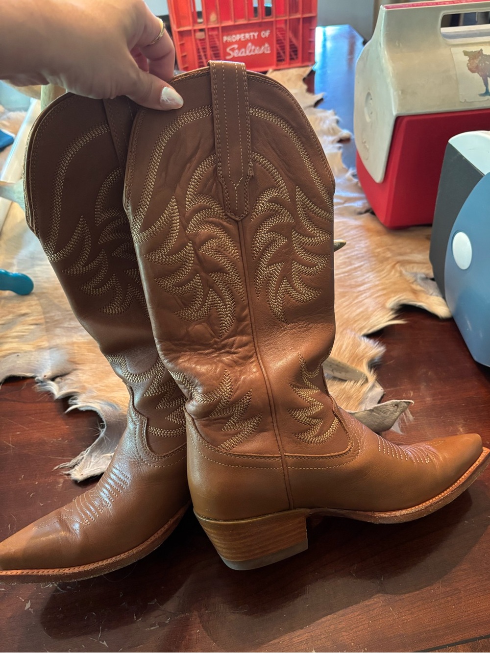 Tecovas RARE Caramel Leather Annie Cowgirl Boots - Picture 4 of 9